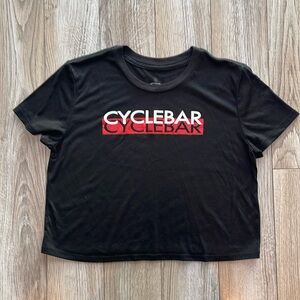 CycleBar Cropped Tee - Black/Red/White